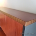 Cherry Bow Front U Suite Desk w/ Drawer, Overhead Storage